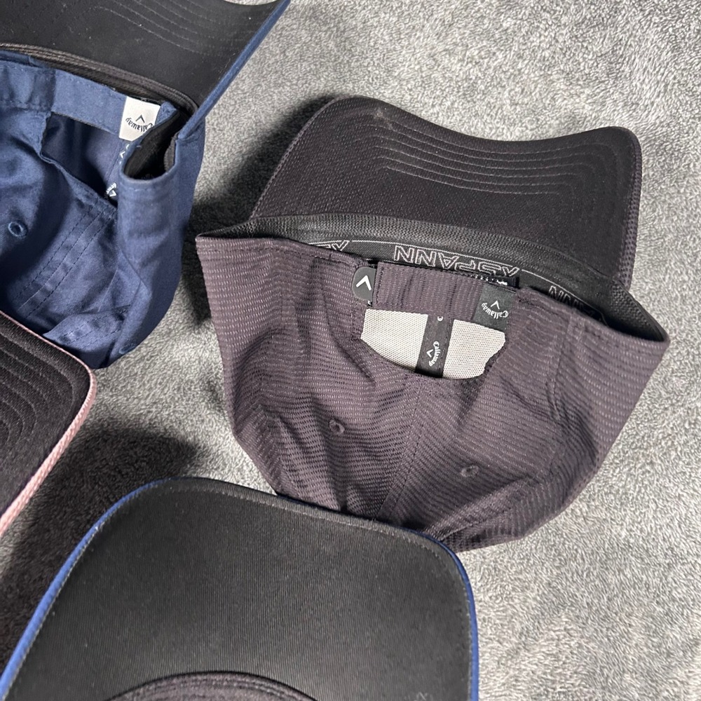 Callaway Golf Hat Bundle Set of 4 Navy Royal Blue Black Pink Adjustable Caps - Picture 11 of 15